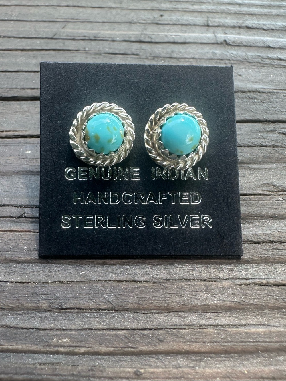 Navajo Esther White Turquoise & Sterling Silver Stud Earrings
